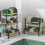 Black And Gold Plate Rack