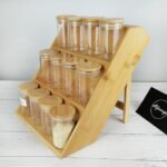 Bamboo Rack with Glass Canister