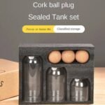 Glass Container with Ball Cover -3pieces Set