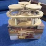 Bamboo Spice Rack with Glass Container