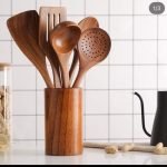 5 Pieces Wooden Bamboo Spoon Set