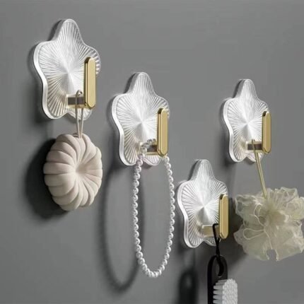 Gold Acrylic Adhesive Hook - 6 Pieces