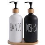 Hands and Dishes Glass Bottle