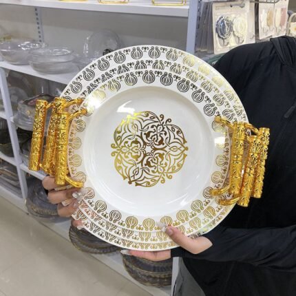 Round Gold Tray.