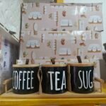 3 Coffee Tea and Sugar Ceramic Set