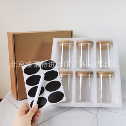 Spice Bamboo Glass Container